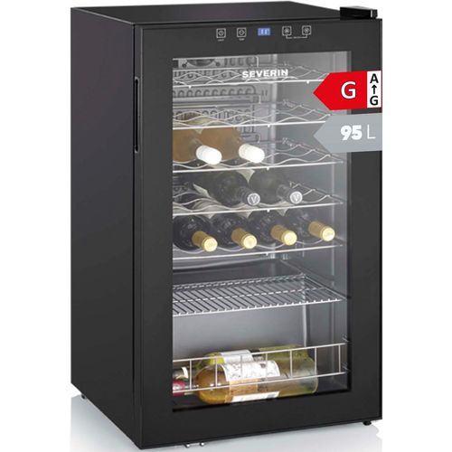 SEVERIN Weinkühlschrank "WKS 8908", Energieeffizienz: G (A-G), schwarz, B:48,2cm H:84cm T:47cm, Weinkühlschränke