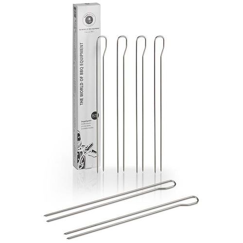 Grillspieß BUDDY'S "Buddy´s BBQ", silber (silberfarben), B:0,3cm H:2,5cm L:9cm, Edelstahl, Spieße, Doppelspieße, Schaschlikspieße, Fleischspieße, Edelstahl, 9 cm