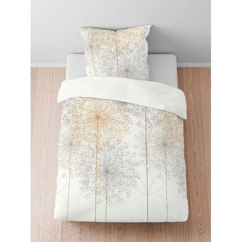 Bettwäsche BIBERNA Gr. 1, gold (goldfarben), B/L: 135cm x 200cm, Mako-Satin, B/L: 80cm x 80cm, 2 Stk., Mako-Satin, 100% Baumwolle, Bettwäsche