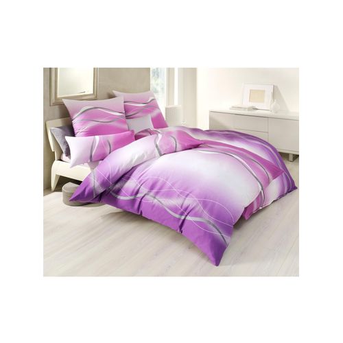 Bettwäsche BIERBAUM Gr. 1, rosa (silbergrau, rosé), B/L: 135cm x 200cm, Mako-Satin, B/L: 80cm x 80cm, 1 Stk., Mako-Satin, 100% Baumwolle, Bettwäsche