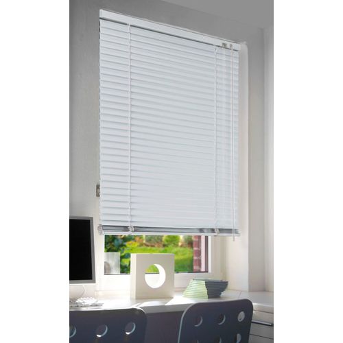 Jalousie KUTTI "Jalousie 'Sammy', freihängend, Aluminium, Montage an Wand oder Decke" Gr. 6, weiß (weiß, weiß), B:120cm H:130cm, Jalousien, Alu-Jalousie freihängend