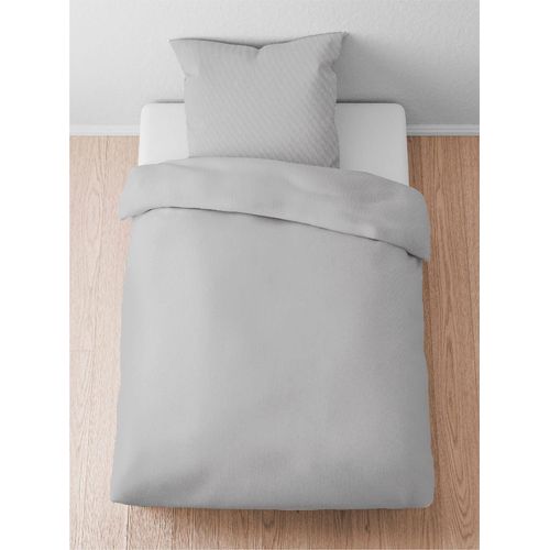 Bettwäsche BIBERNA Gr. 2, grau (steingrau), B/L: 155cm x 220cm, Lyocell, B/L: 80cm x 80cm, 2 Stk., Lyocell, 100% Lyocell TENCEL™, Bettwäsche