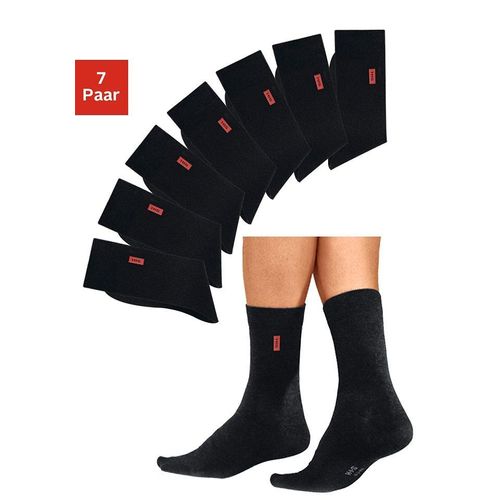 Basicsocken H.I.S, Herren, Gr. 39-42, schwarz, Baumwolle, Baumwollmischung, Elasthan, Polyamid, unifarben, elastisch, Socken, in angenehmer Baumwollqualität, Topseller