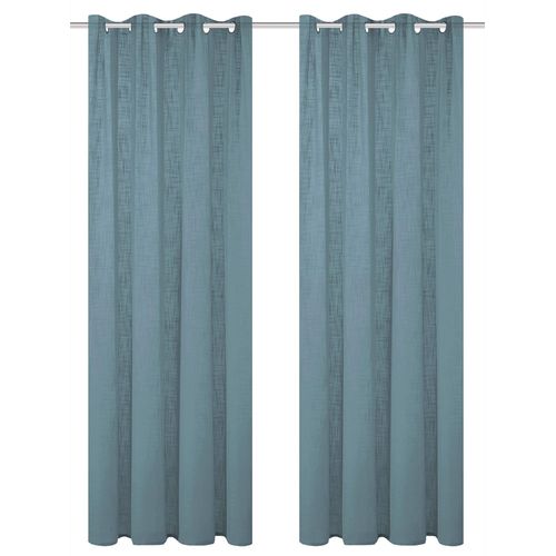 Gardine HEINE HOME Gr. 1, blau (rauchblau), B:140cm H:160cm, Polyester, Gardinen