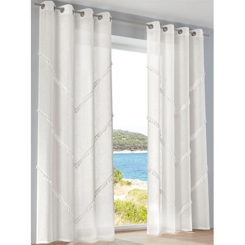 Gardine HEINE HOME Gr. 1, weiß, B:130cm H:145cm, Polyester, Gardinen