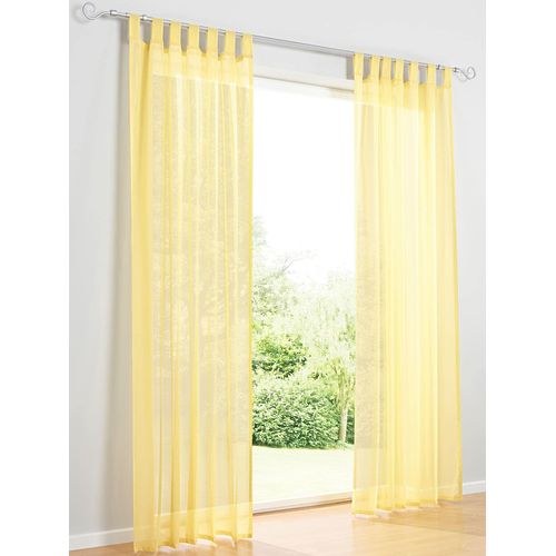 Gardine HEINE HOME Gr. 3, gelb, B:140cm H:225cm, Polyester, Gardinen