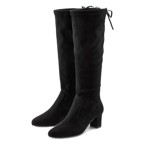 Schlupfstiefel LASCANA, Damen, Gr. 41, schwarz, Obermaterial: 100% Textilmaterial. Futter: 100% Textilmaterial. Decksohle: 100% Lederimitat. Laufsohle: 100% Synthetik, unifarben, Modisch, Schuhe, Schlupfboots, Slouchy Boots, Slip-On, Stretch & Blockabsatz, Topseller