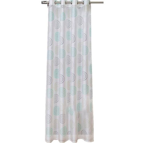 Gardine HEINE HOME Gr. 1, blau (türkis, weiß), B:135cm H:145cm, Viskose, Gardinen