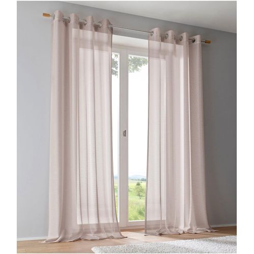 Gardine HEINE HOME Gr. 1, beige, B:130cm H:145cm, Polyester, Gardinen