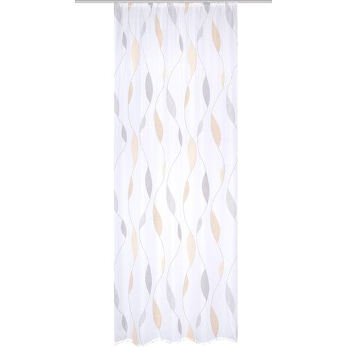 Gardine HEINE HOME Gr. 1, gelb (gelb, weiß), B:140cm H:145cm, Polyester, Gardinen