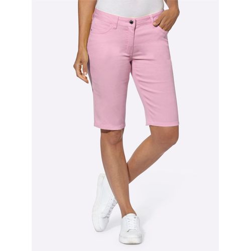 Jeansbermudas CASUAL LOOKS, Damen, Gr. 38, Normalgrößen, rosa (rosé), 98% Baumwolle, 2% Elasthan, unifarben, kurz, Jeans