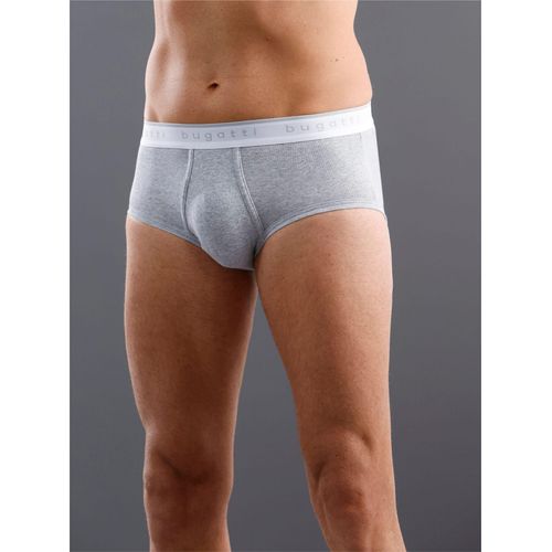 Slip BUGATTI, Herren, Gr. 6, grau (grau, meliert), 100% Baumwolle, Unterhosen