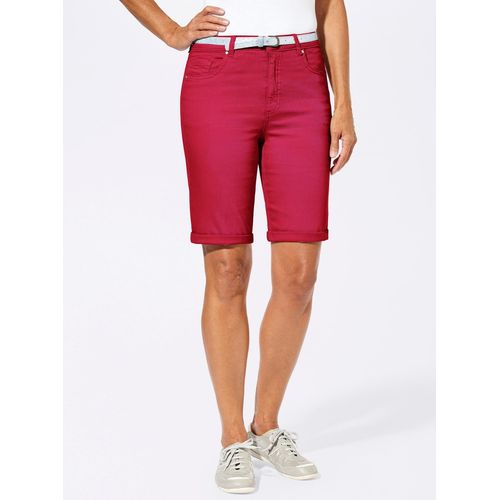 Jeansbermudas CASUAL LOOKS, Damen, Gr. 54, Normalgrößen, rot, 98% Baumwolle, 2% Polyester, unifarben, kurz, Jeans