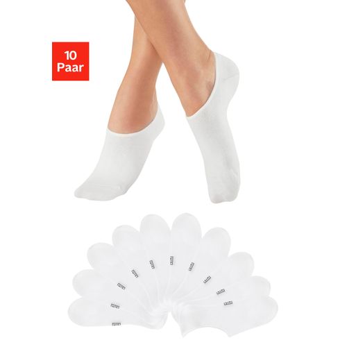 Füßlinge H.I.S, Herren, Gr. 39-42, weiß (10x weiß), Baumwolle, Elasthan, Polyamid, unifarben, elastisch, Socken, weit ausgeschnitten