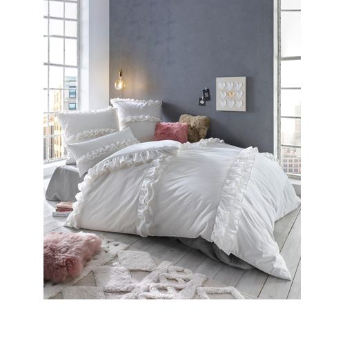 Bettwäsche HEINE HOME Gr. 1, weiß, B/L: 135cm x 200cm, Renforcé, B/L: 80cm x 80cm, 2 Stk., Renforcé, 100% Baumwolle, Bettwäsche