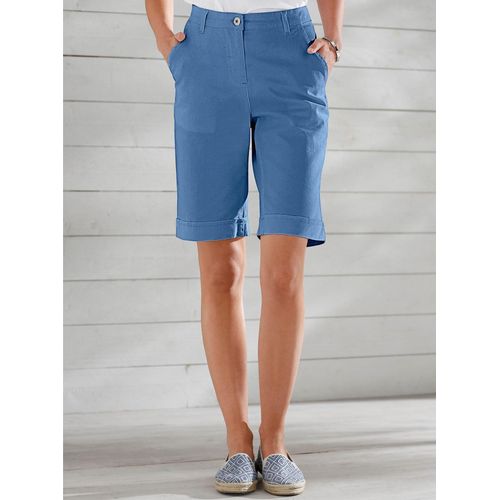 Jeansbermudas CLASSIC BASICS, Damen, Gr. 48, Normalgrößen, blau, 97% Baumwolle, 3% Elasthan, unifarben, knielang, Jeans