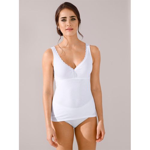 BH-Hemd WÄSCHEPUR, Damen, Gr. 44, N-Gr, weiß, 100% Baumwolle, BHs