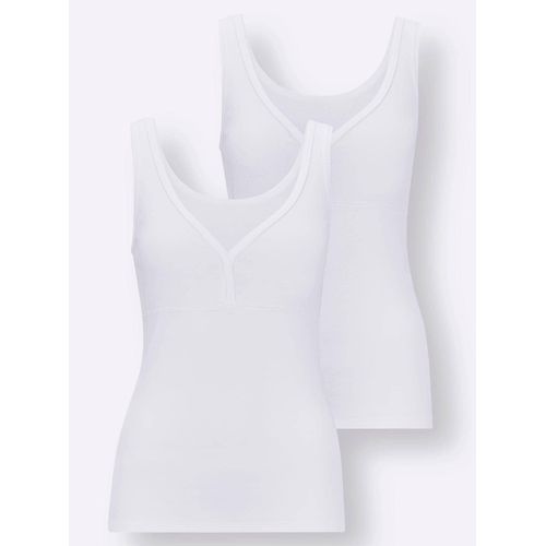 BH-Hemd WÄSCHEPUR, Damen, Gr. 44, N-Gr, weiß, 100% Baumwolle, BHs