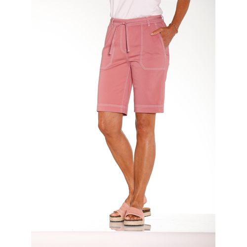 Jeansbermudas CLASSIC BASICS, Damen, Gr. 42, Normalgrößen, rot (rosenholz), 98% Baumwolle, 2% Elasthan, unifarben, kurz, Jeans