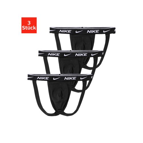 String NIKE UNDERWEAR, Herren, Gr. L, 3 Stk., schwarz, Jersey, Obermaterial: 95% Baumwolle, 5% Elasthan, Unterhosen, Jockstrap