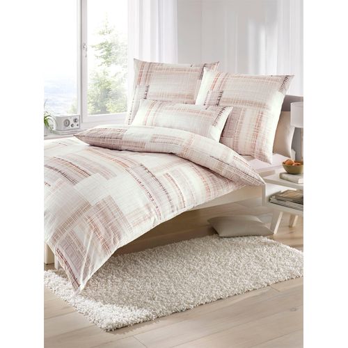 Bettwäsche BIBERNA Gr. 3, beige (natur), B/L: 155cm x 220cm, Feinbiber, B/L: 80cm x 80cm, 3 Stk., Feinbiber, 100% Baumwolle, Bettwäsche