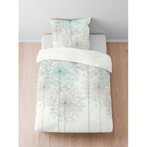 Bettwäsche BIBERNA Gr. 1, blau (aqua), B/L: 135cm x 200cm, Mako-Satin, B/L: 80cm x 80cm, 2 Stk., Mako-Satin, 100% Baumwolle, Bettwäsche