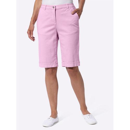 Jeansbermudas CLASSIC BASICS, Damen, Gr. 40, Normalgrößen, rosa (rosé), 97% Baumwolle, 3% Elasthan, unifarben, knielang, Jeans