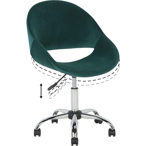 BELIANI Bürostuhl Samtstoff Grün mit leichtgängigen Laufrollen in Retro Stil