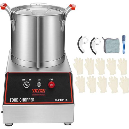 Küchenmaschine Gemüsezerkleinerer 1400W Edelstahlmixer 17,62L Silber