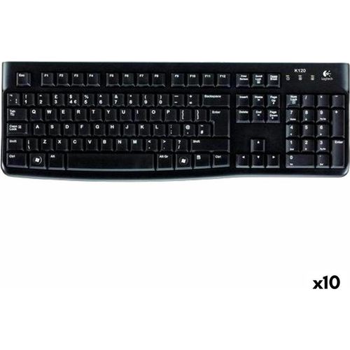 Tastatur Logitech K120 Schwarz Qwerty Spanisch (10 Stück)