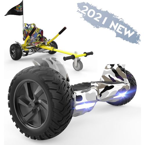 RCB Hoverboards SUV mit Sitz Hoverboards Off-Road, App-fähige Bluetooth Hoverboards, 8,5 '' Hummer + Hoverkart Go Kart für Self Balancing hoverboards