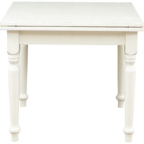 Esstisch quadratisch ausziehbar 90 x 90 x 80 cm, Holztisch quadratisch, Küchentisch quadratisch, Weiß