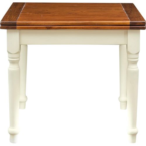 Esstisch quadratisch ausziehbar 90 x 90 x 80 cm, Holztisch quadratisch, Küchentisch quadratisch, Weiß/Braun