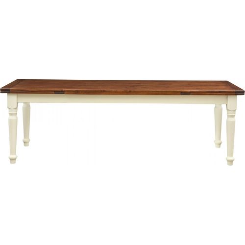 Esstisch ausziehbar massiv 250x100x80 cm, Massivholz tische, Esstisch landhausstil, Weiß/Braun
