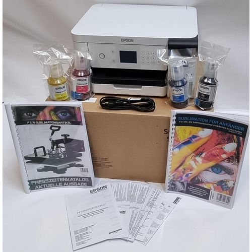 Epson SC-F100 Sublimationsdrucker inkl. Sublimation f.Anfänger + Presszeitenbuch