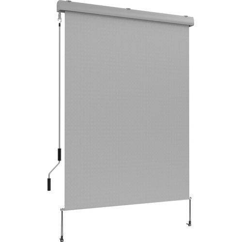 Senkrechtmarkise Außenrollo Sonnenschutzrollo 160x250 - Solano II, hellgrau