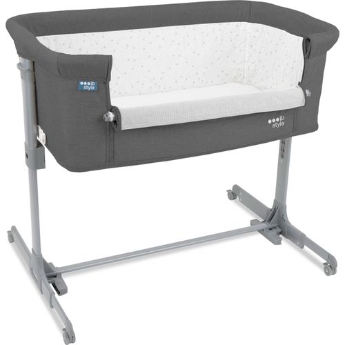 Babybett Kinderbett Beistellbett mit Schaukelfunktion inkl. Matratze Moskitonetz Transporttasche Höhenverstellbar Aluna Dunkelgrau ib style®