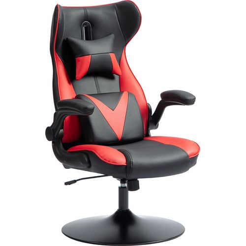 Schaukel Gaming Stuhl höhenverstellbar Drehsessel gepolstert Bürostuhl Rot Metall 112cm
