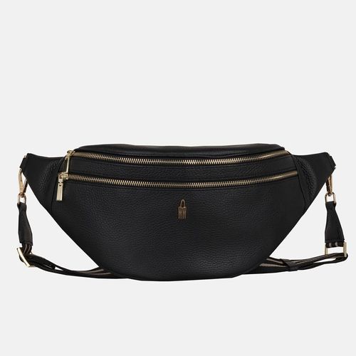 CLEO - Schwarze Gürteltasche aus Leder