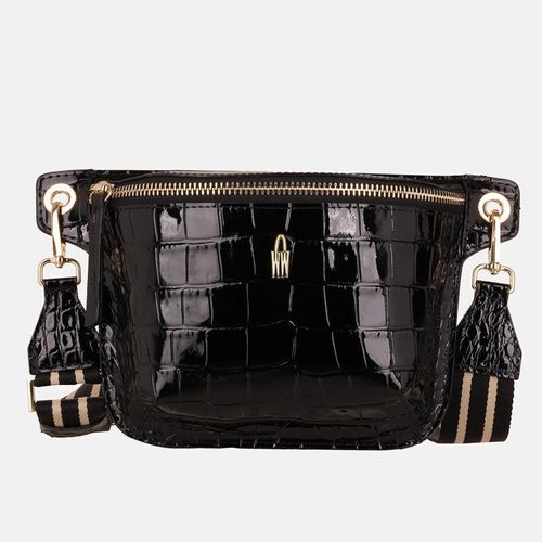 LEIA - Schwarze Gürteltasche aus