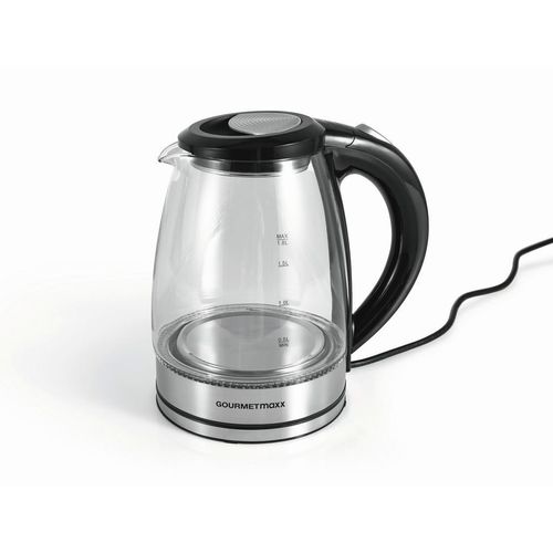 Gourmetmaxx Wasserkocher Gourmetmaxx , Schwarz, Edelstahl , Kunststoff, Glas , 15x23x20.5 cm , Küchengeräte, Wasserkocher