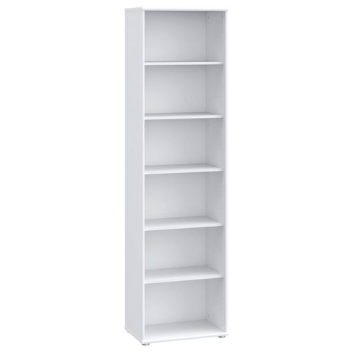 Regal , Weiß , Holzwerkstoff , 5 Fächer , 54x197.5x34.8 cm , Typenauswahl, Beimöbel erhältlich, stehend , Wohnzimmer, Regale, Bücherregale