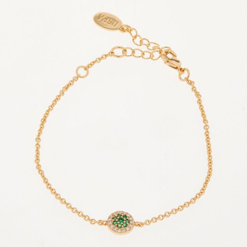 Goldfarbenes Armband mit grünen Zirkonen Image