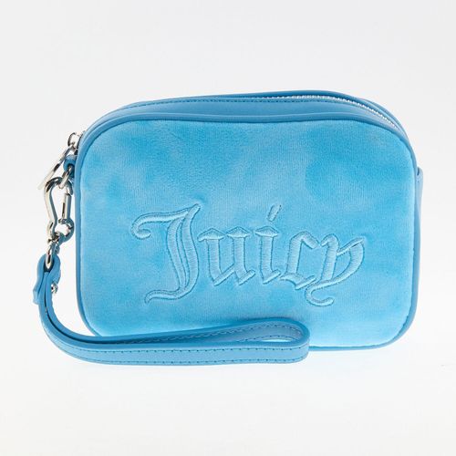 Hellblaue Clutch mit Logo
