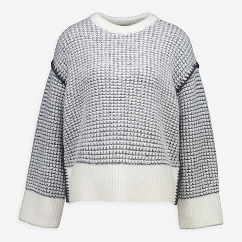 Grau-cremefarbener Katie Pullover aus Wollmischung