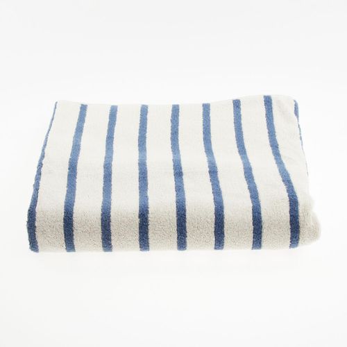 Grau-blaues gestreiftes Badetuch 70x140cm