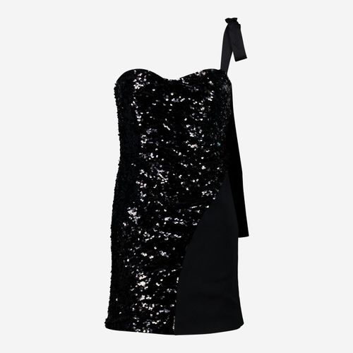Schwarzes Mini-Partykleid mit Pailletten