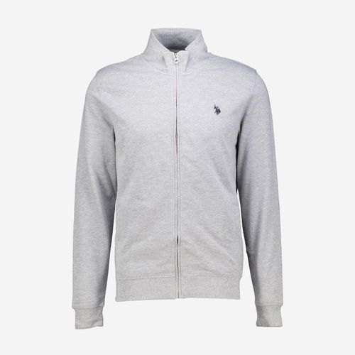 Graue Sweatjacke mit Logo-Detail