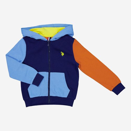 Blaue Kapuzenjacke mit Logo