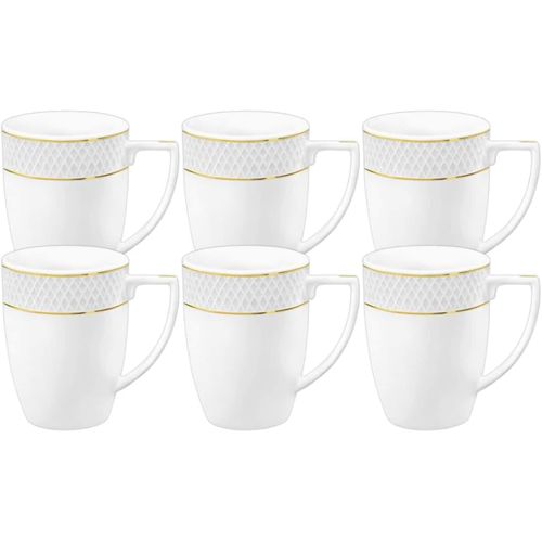 Wilmax - Teetassen & Kaffeetassen 6er Set - 450 ml - Kaffeebecher aus Porzellan